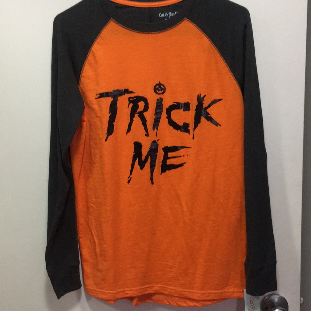 Orange Halloween baseball tee